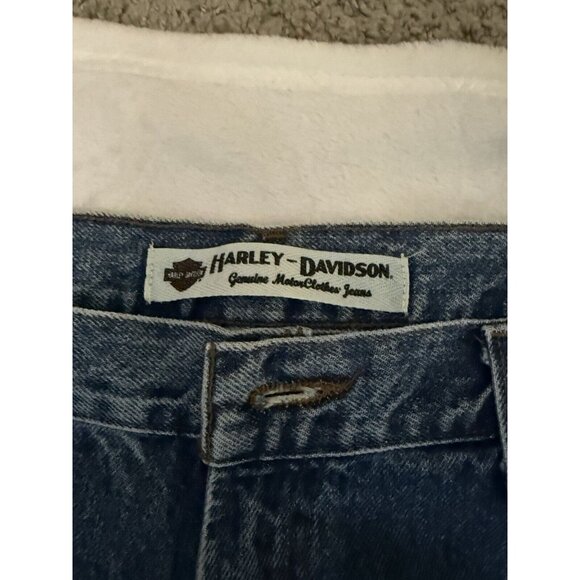 HARLEY DAVIDSON MEN'S STRAIGHT LEG RIDER JEANS 38x32 2009 Black and Orange label - Picture 2 of 7